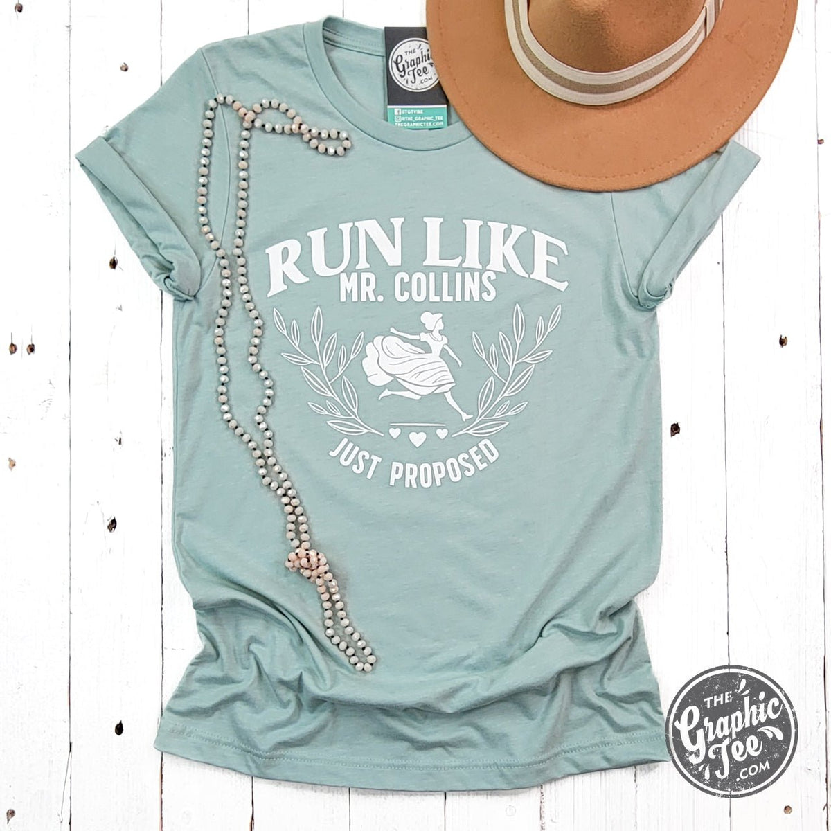 Run Like Mr. Collins Just Proposed Short Sleeve Tee - Aaria Tees