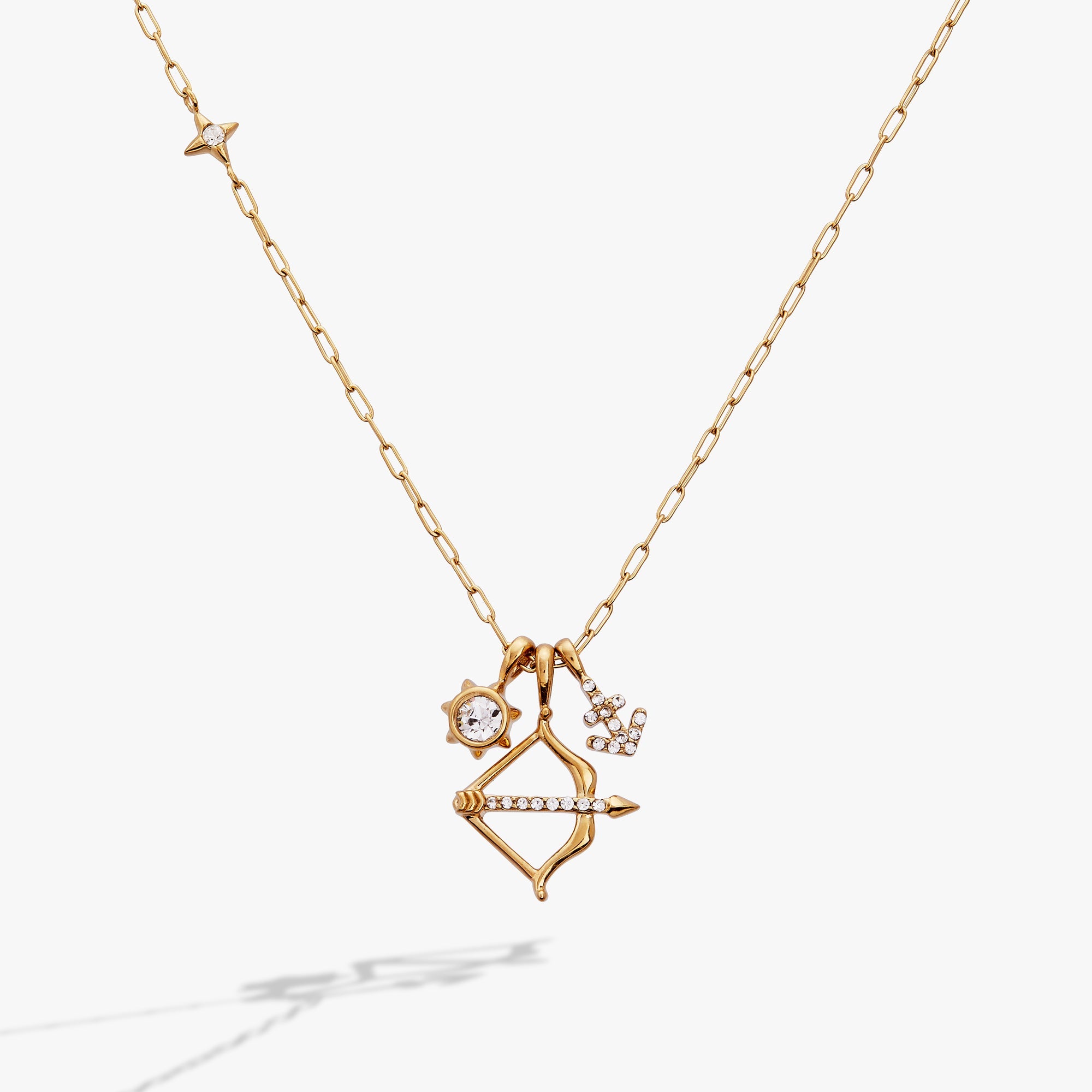 Sagittarius Zodiac Charm Cluster Necklace - Aaria Tees Aaria Tees
