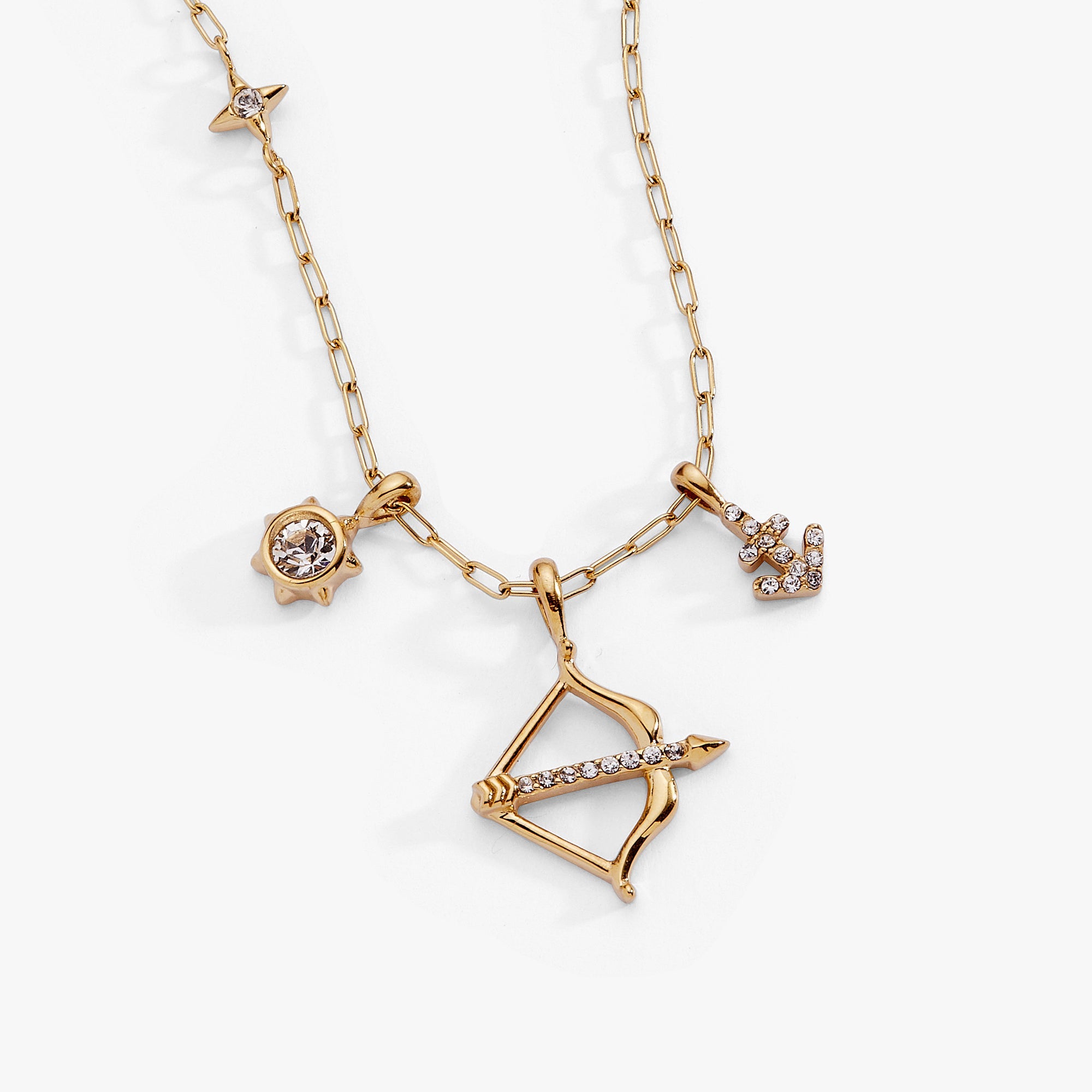 Sagittarius Zodiac Charm Cluster Necklace - Aaria Tees Aaria Tees