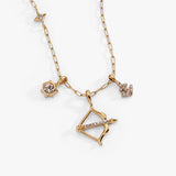 Sagittarius Zodiac Charm Cluster Necklace - Aaria Tees Aaria Tees