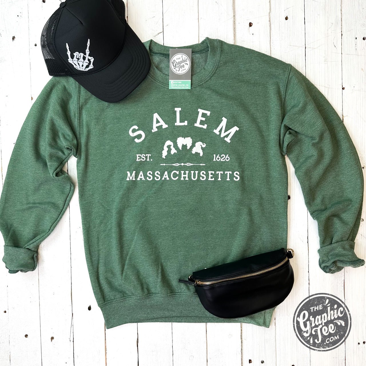 Salem Massachusetts Crewneck Sweatshirt - Aaria Tees Aaria Tees