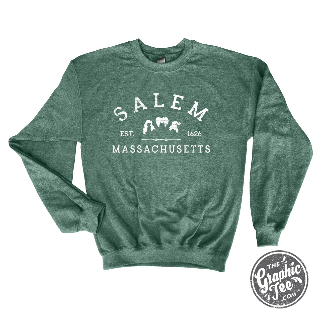 Salem Massachusetts Crewneck Sweatshirt - Aaria Tees Aaria Tees