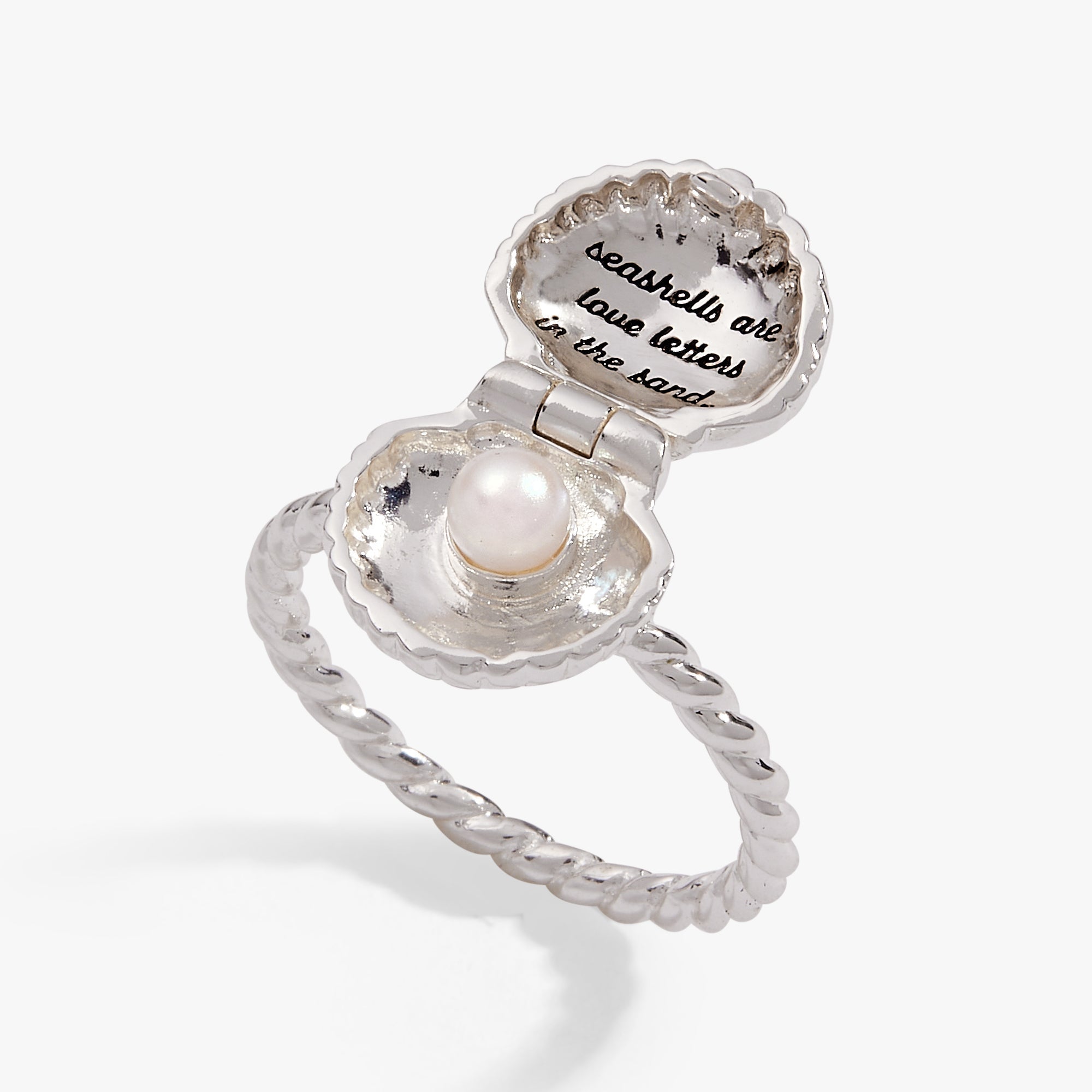 Salt + Sea 'Seashells Are Love Letters In The Sand' Locket Ring - Aaria Tees Aaria Tees