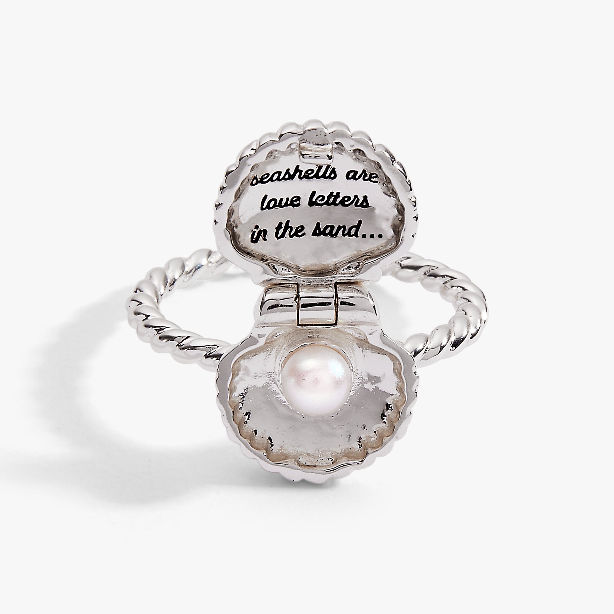 Salt + Sea 'Seashells Are Love Letters In The Sand' Locket Ring - Aaria Tees Aaria Tees