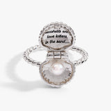 Salt + Sea 'Seashells Are Love Letters In The Sand' Locket Ring - Aaria Tees Aaria Tees