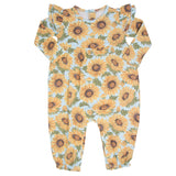 Sammy's Sunflower Flutter Sleeve Romper Aaria Tees