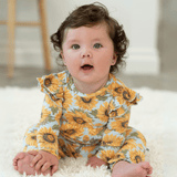 Sammy's Sunflower Flutter Sleeve Romper Aaria Tees