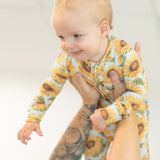 Sammy's Sunflower Ruffle Footie Aaria Tees