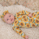 Sammy's Sunflower Zipper Footie Aaria Tees