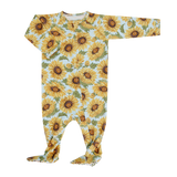 Sammy's Sunflower Zipper Footie Aaria Tees