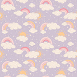 Lavender Rainbows and Clouds Smocked Vintage Dress Aaria Tees