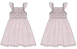 Lavender Rainbows and Clouds Smocked Vintage Dress Aaria Tees