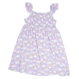 Lavender Rainbows and Clouds Smocked Vintage Dress Aaria Tees