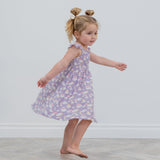 Lavender Rainbows and Clouds Smocked Vintage Dress Aaria Tees