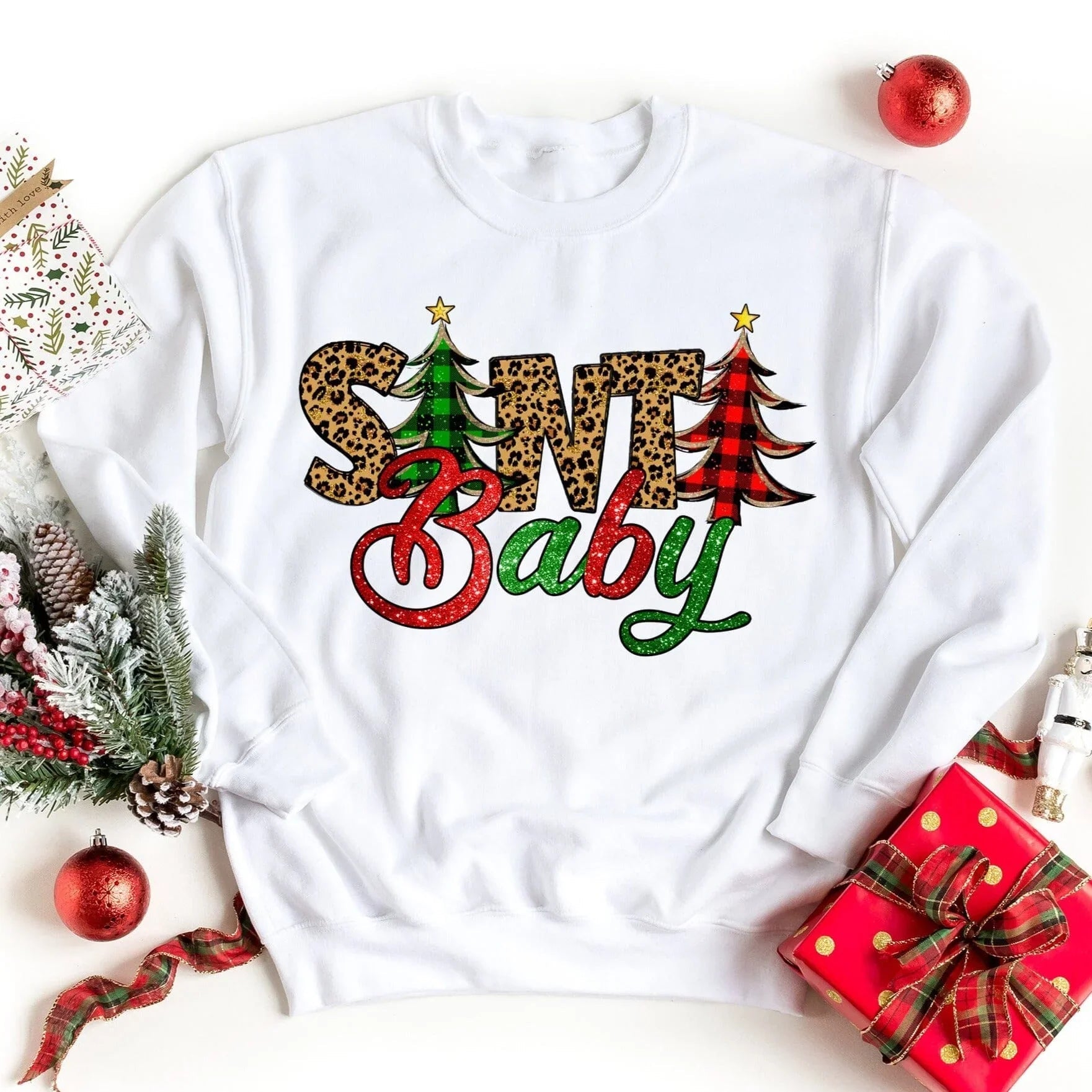 Santa Baby R/G Sweatshirt - Aaria Tees Aaria Tees