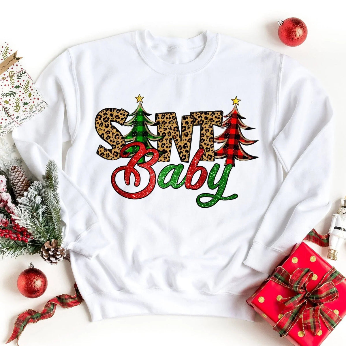 Santa Baby R/G Sweatshirt - Aaria Tees