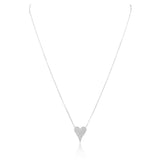 Sara Pave Heart Necklace Aaria Tees