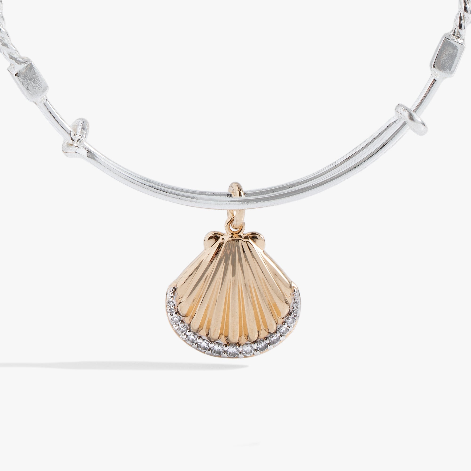 Textured Scallop Seashell Charm Bangle - Aaria Tees Aaria Tees