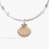 Textured Scallop Seashell Charm Bangle - Aaria Tees Aaria Tees