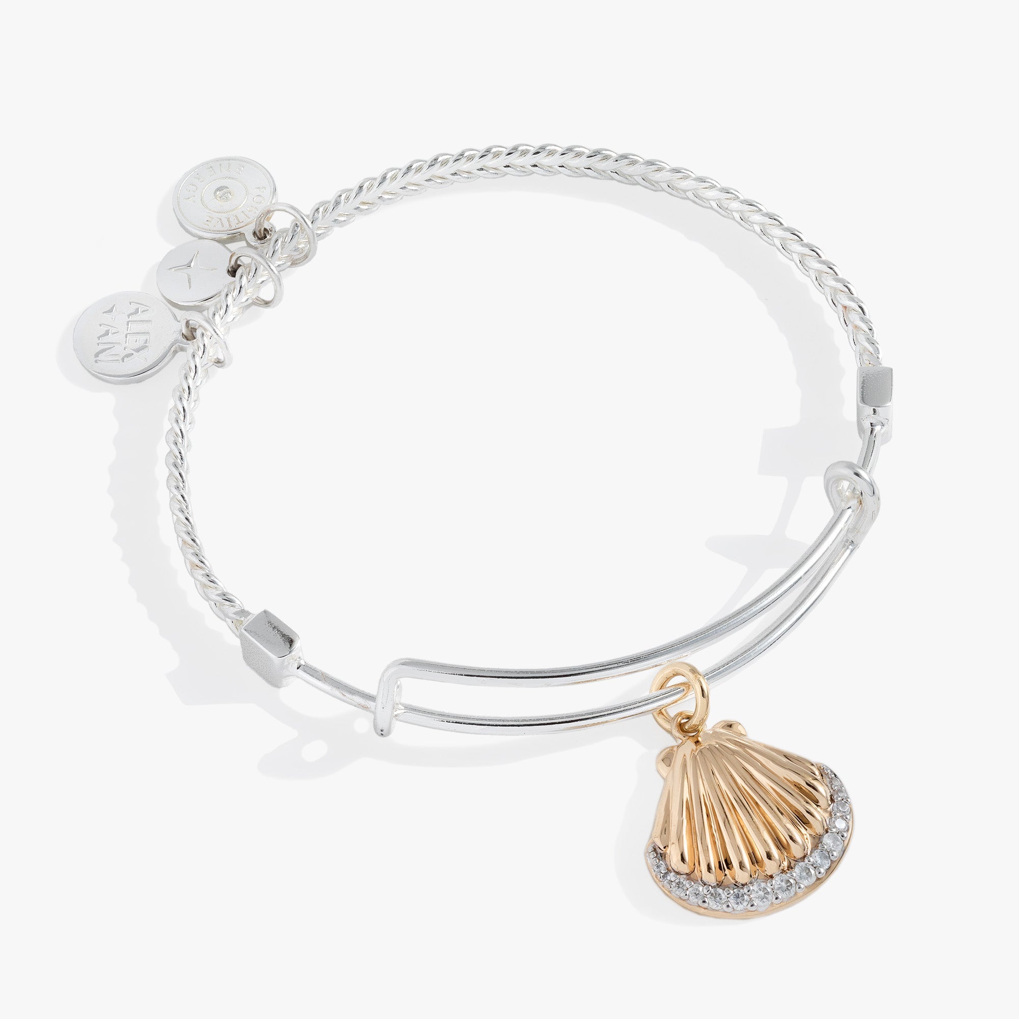 Textured Scallop Seashell Charm Bangle - Aaria Tees Aaria Tees