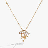 Scorpio Zodiac Charm Cluster Necklace - Aaria Tees Aaria Tees