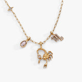 Scorpio Zodiac Charm Cluster Necklace - Aaria Tees Aaria Tees