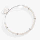 White Semi-Precious Rondelle Beaded Bangle - Aaria Tees Aaria Tees