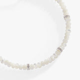 White Semi-Precious Rondelle Beaded Bangle - Aaria Tees Aaria Tees