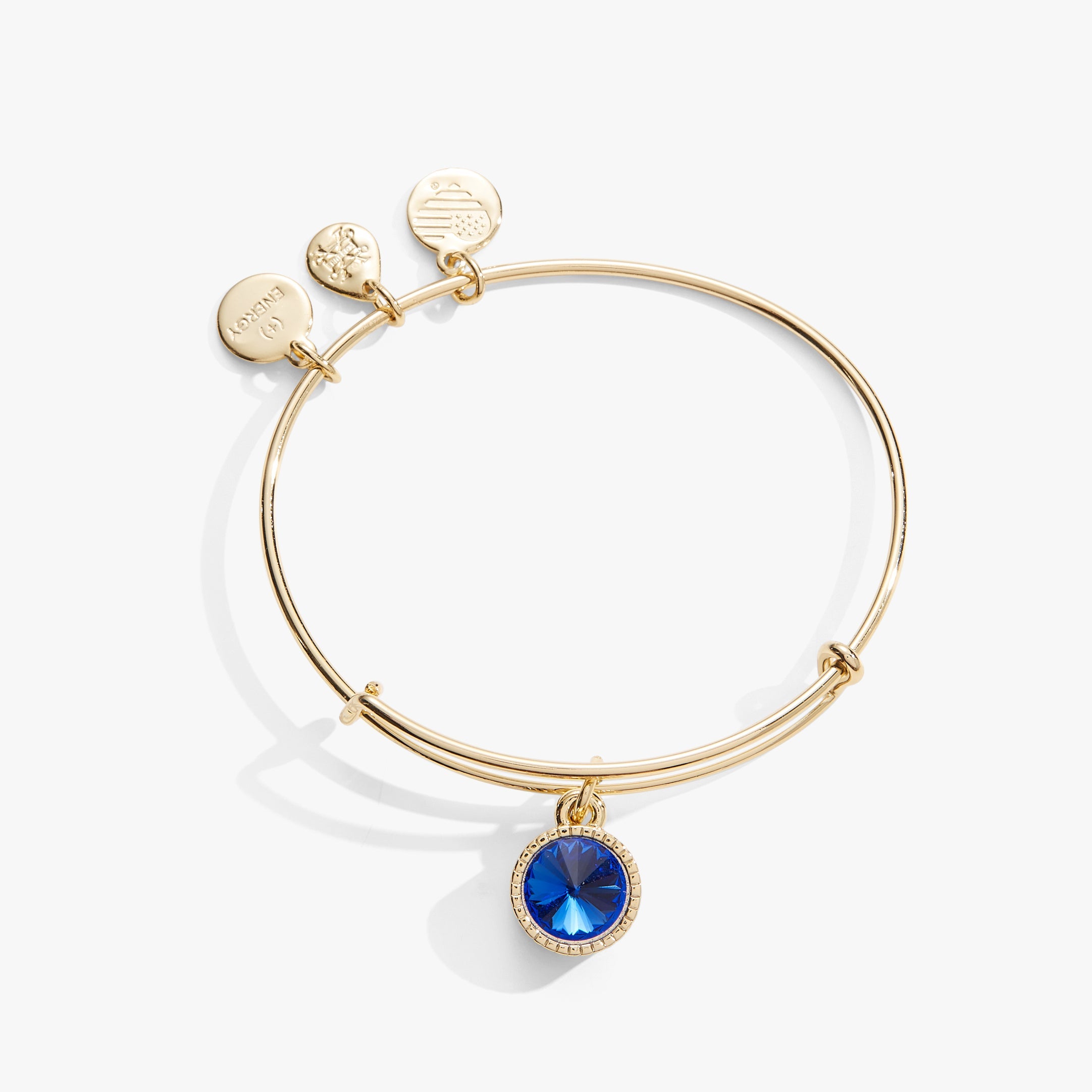 September Birthstone Charm Bangle, Sapphire - Aaria Tees Aaria Tees