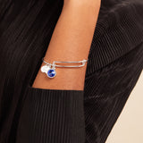 September Birthstone Charm Bangle, Sapphire - Aaria Tees Aaria Tees