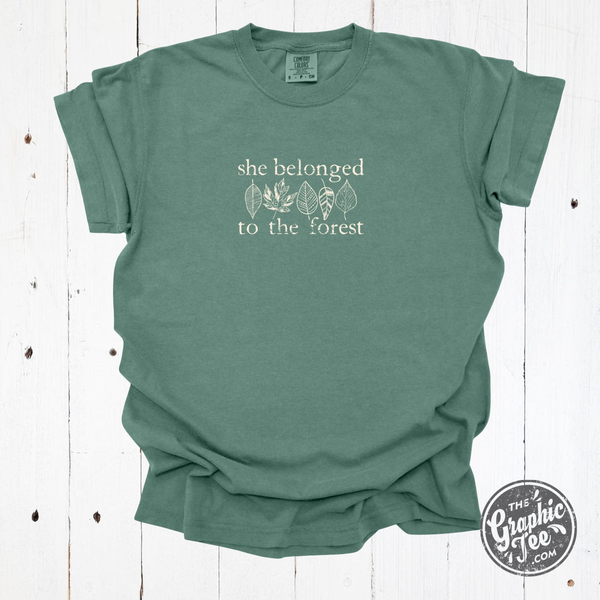 She Belonged To The Forest Emerald Green Comfort Colors Short Sleeve Tee - Aaria Tees