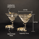 Gold Stag Deer Martini Glasses Aaria Tees