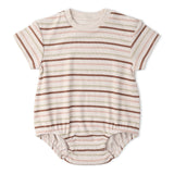 Organic Short Sleeve Bubble Romper - Terra Stripes - Aaria Tees Aaria Tees