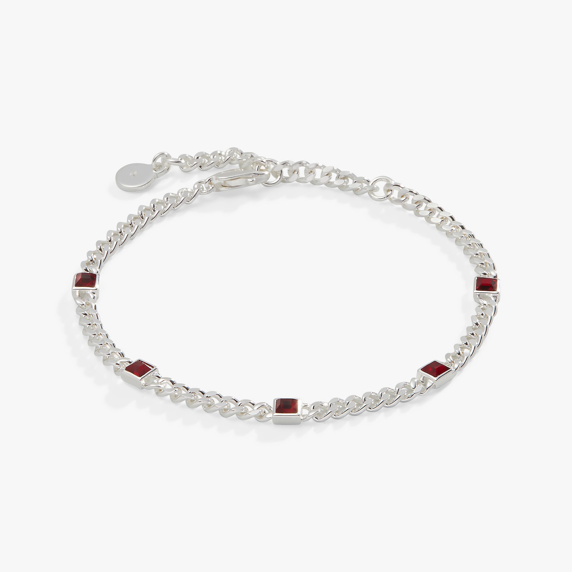 January Birthstone Scarlet Curb Chain Bracelet - Aaria Tees Aaria Tees