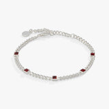 January Birthstone Scarlet Curb Chain Bracelet - Aaria Tees Aaria Tees