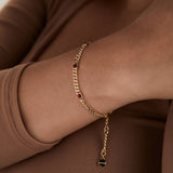 January Birthstone Scarlet Curb Chain Bracelet - Aaria Tees Aaria Tees