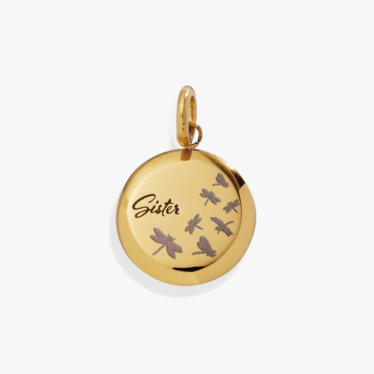 Sister Dragonfly Disc Charm - Aaria Tees