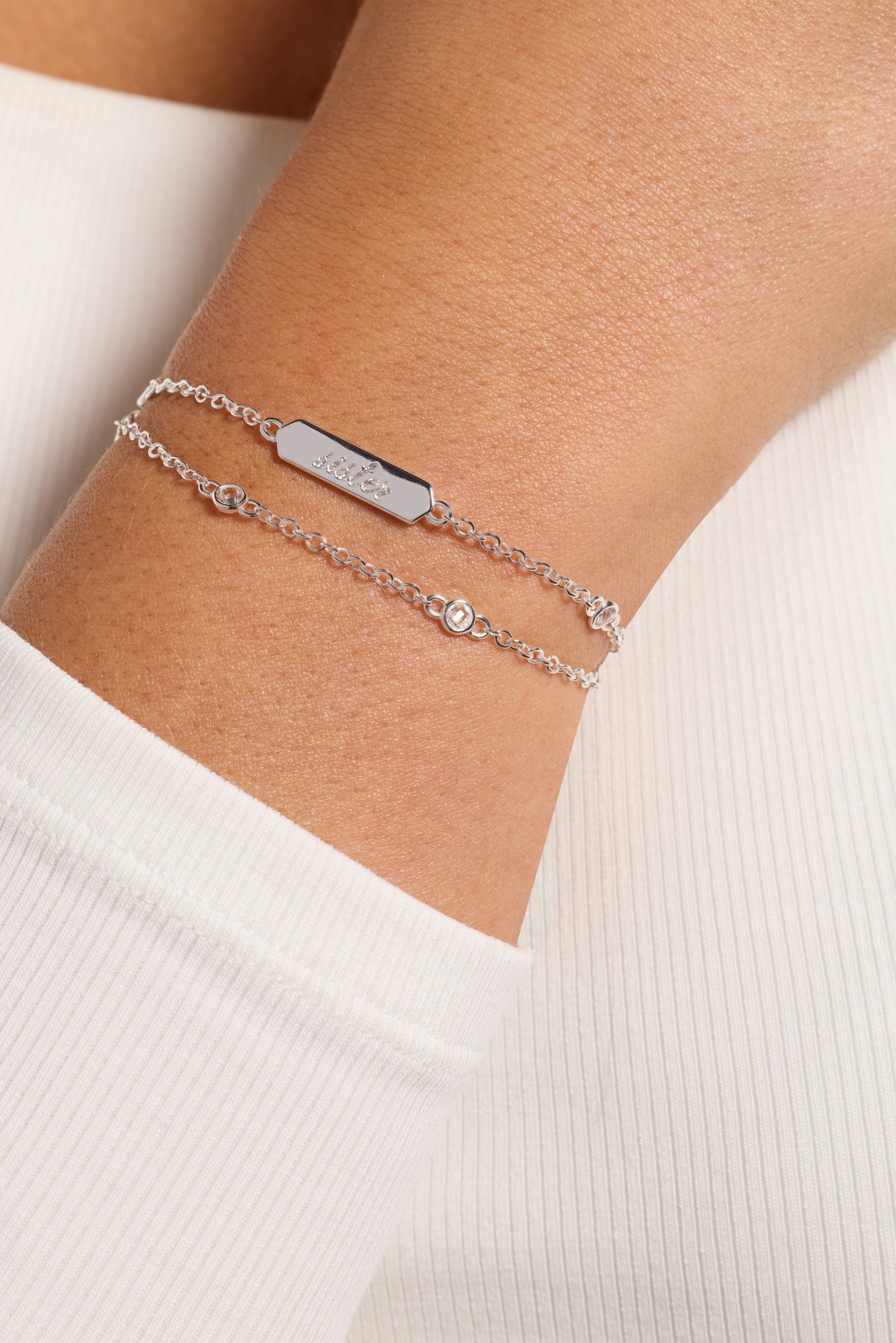 Sister Infinity Chain Double Strand Bracelet - Aaria Tees Aaria Tees