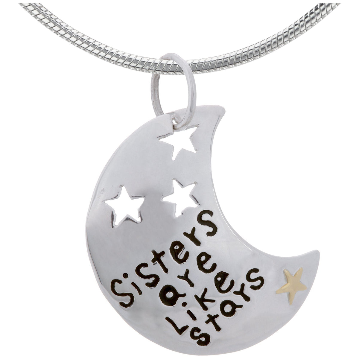 Sisters Are Like Stars Sterling & Brass Necklace - Aaria Tees