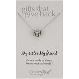 Sisters Friends Always Pewter Necklace - Aaria Tees Aaria Tees