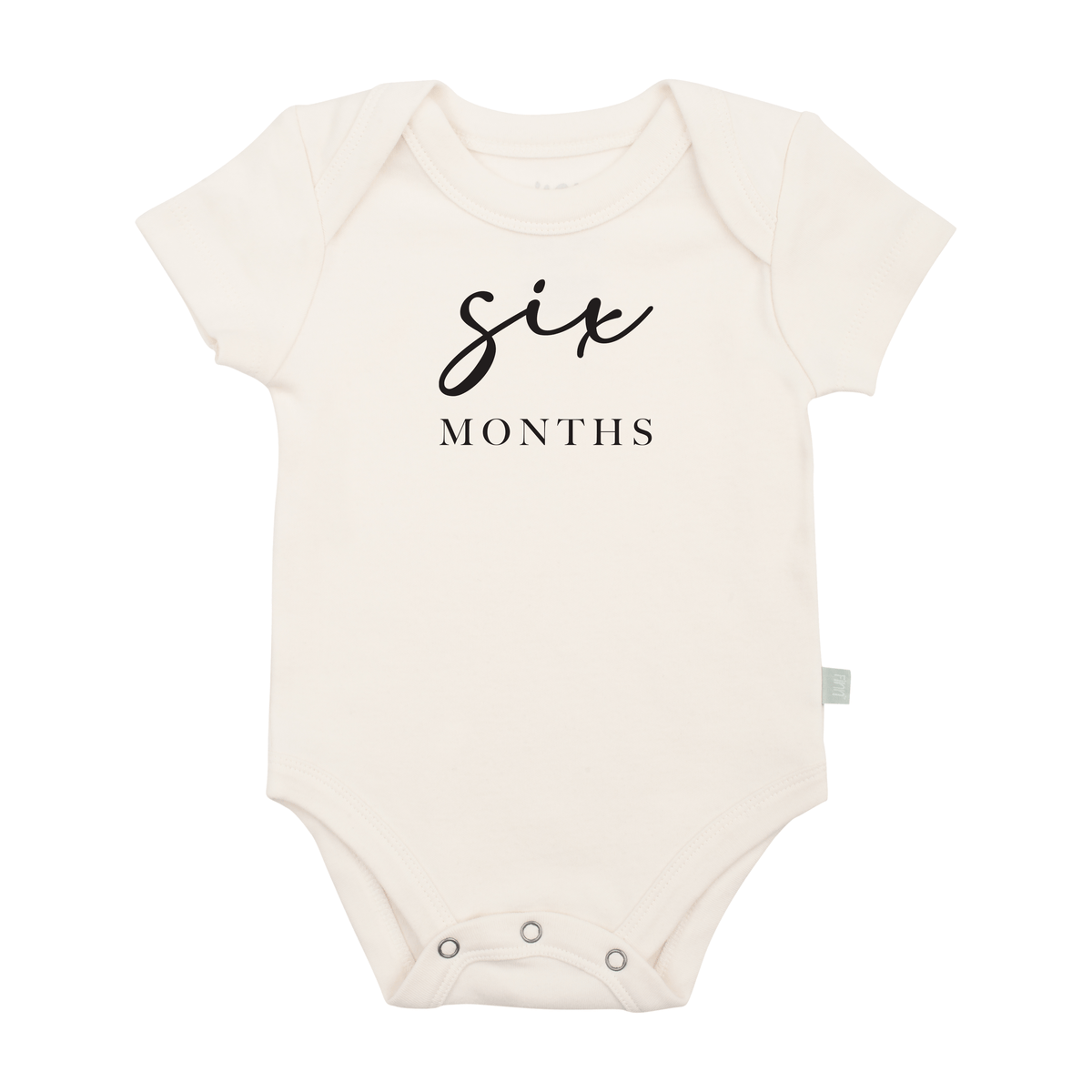 graphic bodysuit | six months milestone charcoal - Aaria Tees
