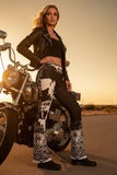 Skull and Lace Black Flared Legging - Aaria Tees Aaria Tees
