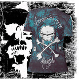 Skull & Cross Bones - Women's Skull T-shirt - Aaria Tees Aaria Tees