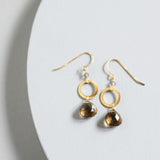 The Airie Earring - Smoky Quartz Gold Aaria Tees