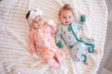 Snow Day Green (Convertible Zip Footies) - Aaria Tees Aaria Tees