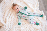Snow Day Green (Convertible Zip Footies) - Aaria Tees Aaria Tees