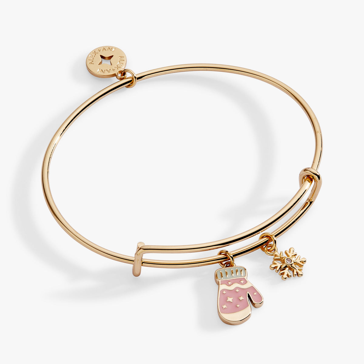 Winter Wonderland Mitten and Snowflake Charm Bangle - Aaria Tees