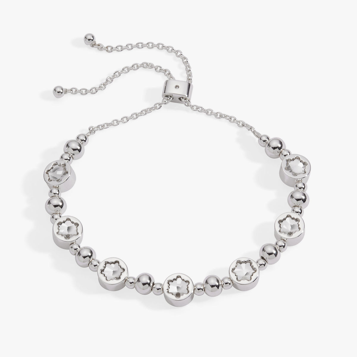 Crystal Snowflake Beaded Bolo Bracelet - Aaria Tees