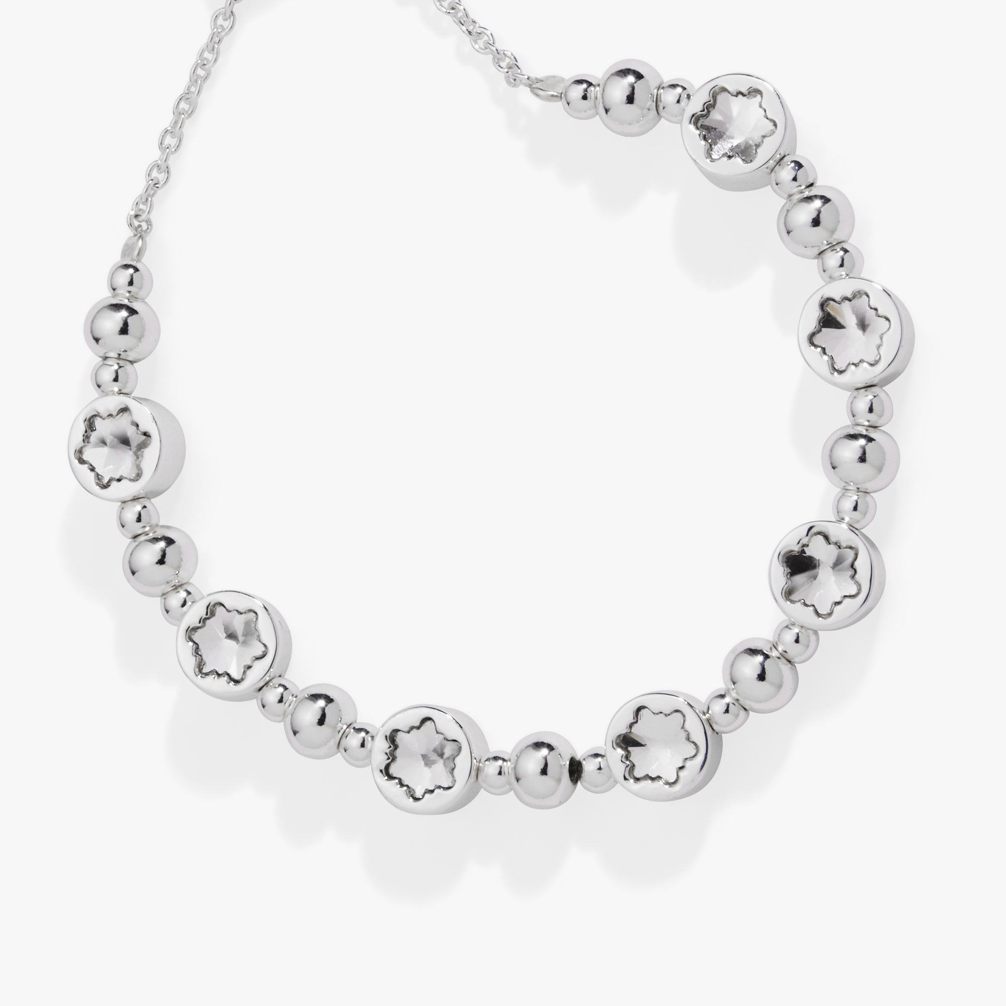 Crystal Snowflake Beaded Bolo Bracelet - Aaria Tees Aaria Tees