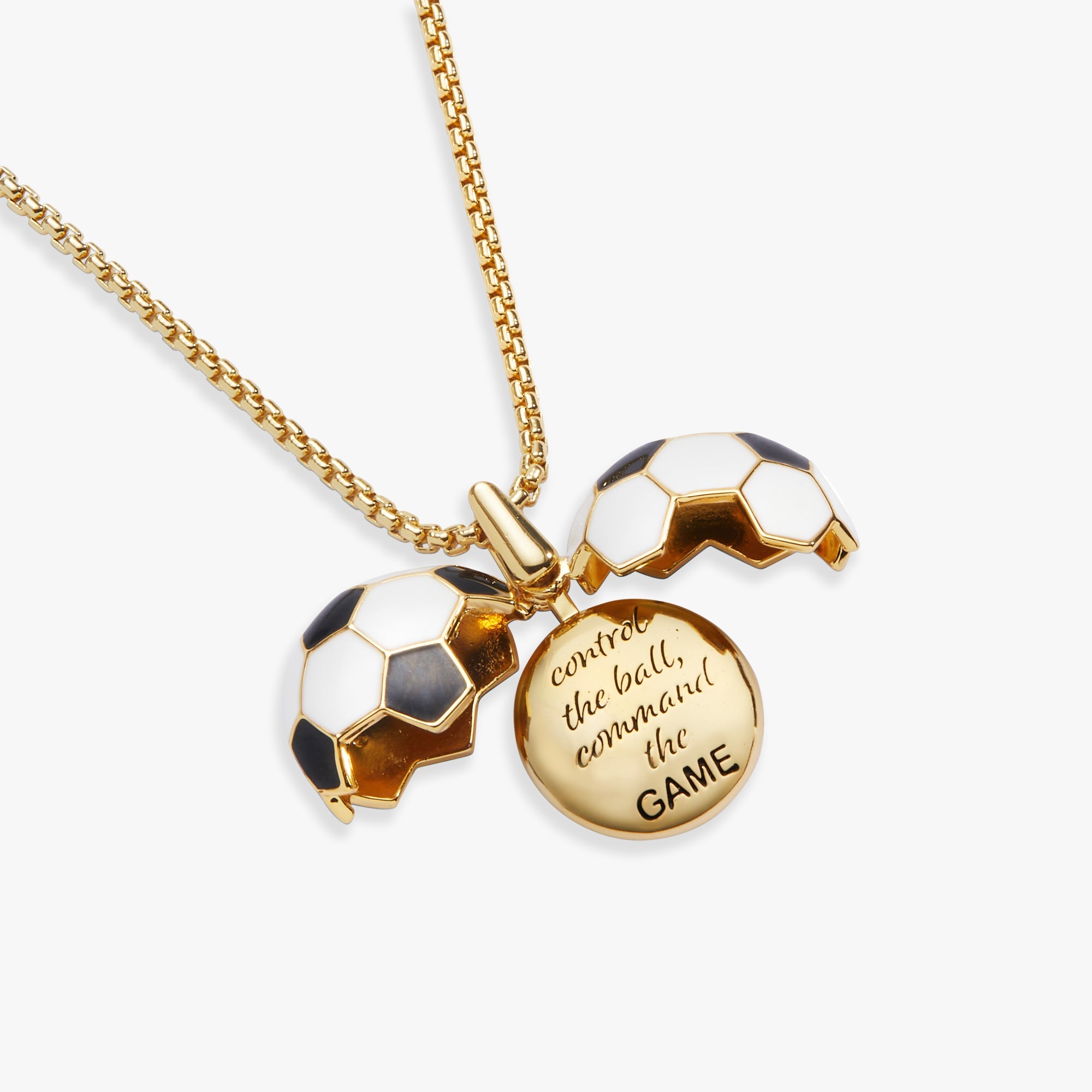 Soccer Ball "Control The Ball, Command The Game" Locket Necklace - Aaria Tees Aaria Tees